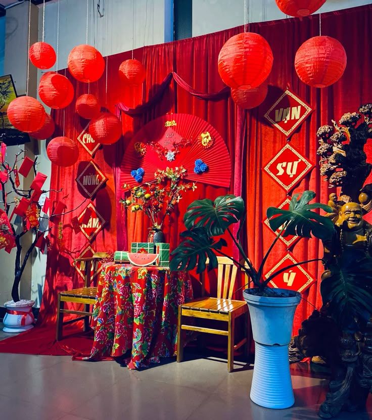 30+ Phong Cách Trang Trí Tết Xưa Và Tết Hiện Đại Đẹp, Ấn Tượng 9 Trang tri Tet voi den long do