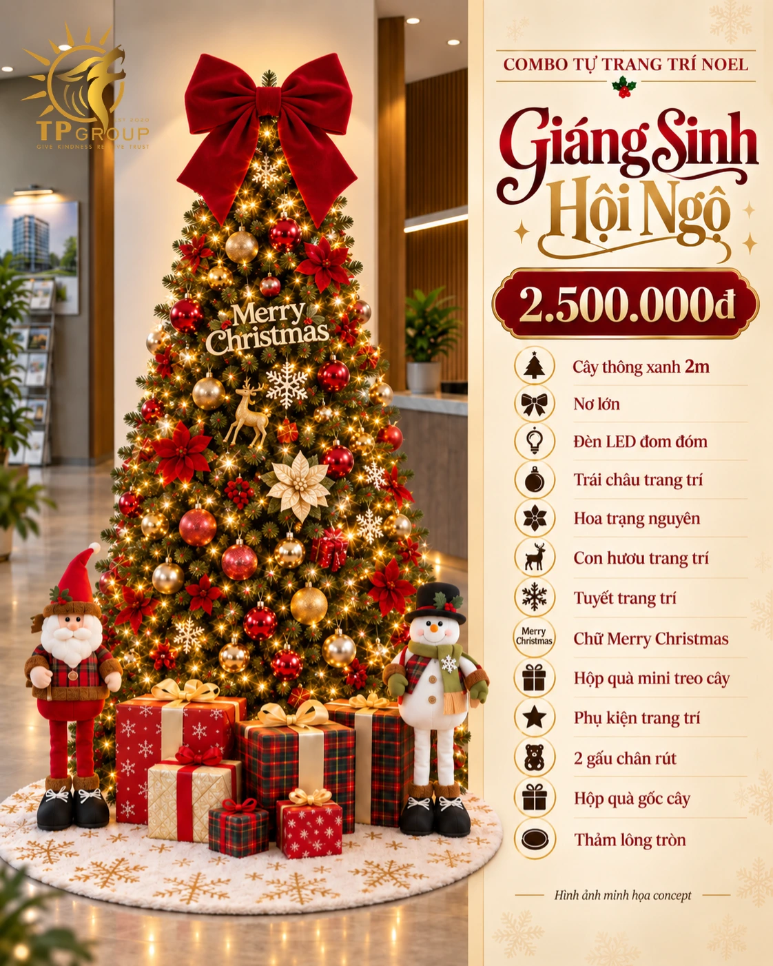Combo Cây Thông Noel Tự Trang Trí Từ 1,5 Triệu 2 Combo Cây Thông Noel 2m Giáng Sinh Hội Ngộ