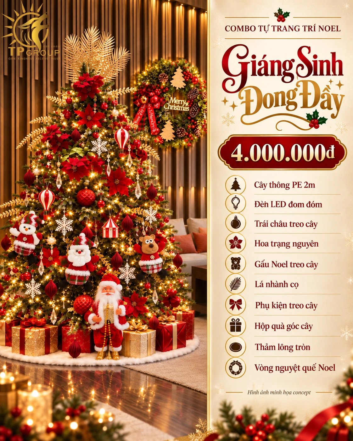 Combo Cây Thông Noel Tự Trang Trí Từ 1,5 Triệu 3 Combo Cây Thông Noel 2m Giáng Sinh Đong Đầy