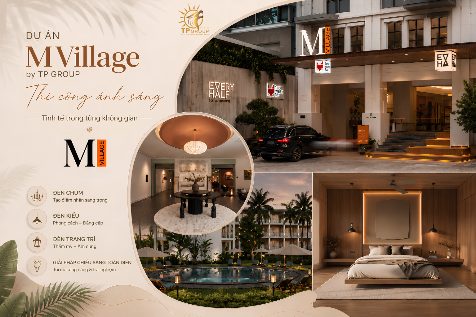 Chiếu Sáng Cảnh Quan Resort M Village Living