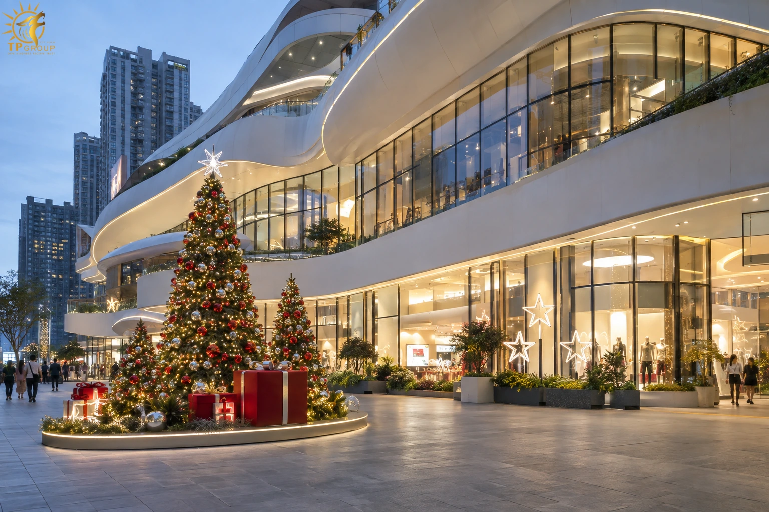 Trang Trí Noel Tòa Nhà -Thi Công Mặt Tiền & 10 Ý Tưởng 7 6