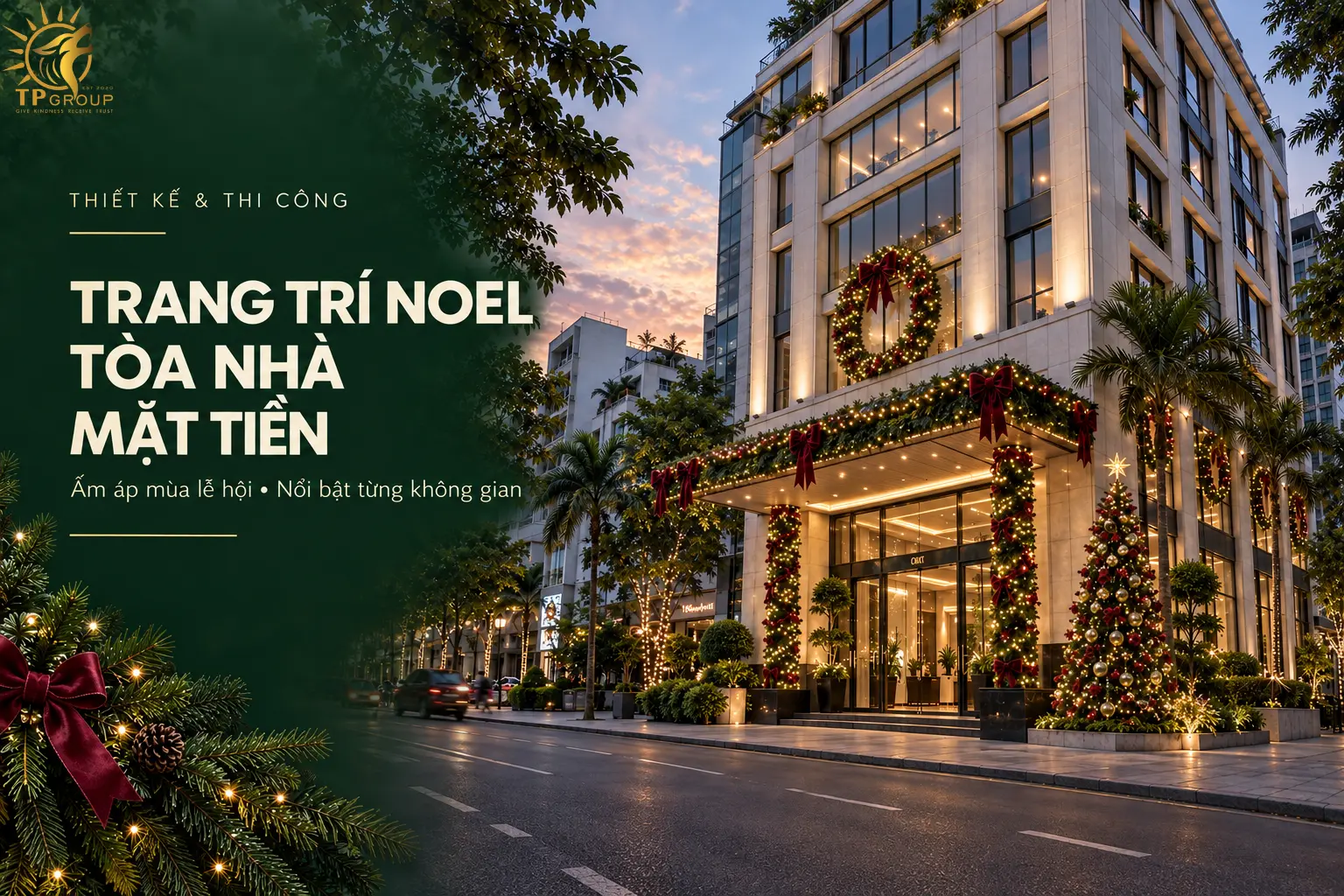 Trang trí noel tòa nhà